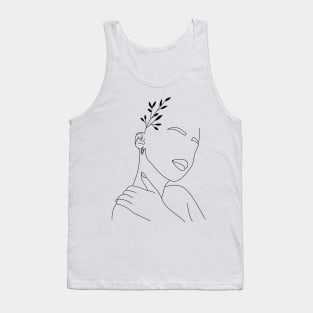 Abstract woman fern hair Tank Top